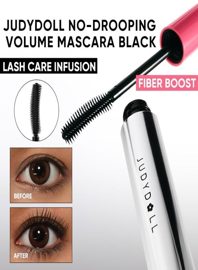 JUDYDOLL No-Drooping Volume Mascara Black, 40h Long-lasting, Smudge-Proof, Clump-Free, Waterproof Volumizing Mascara, Infused with Squalane, Strengthen and Protect Lashes - Image 2